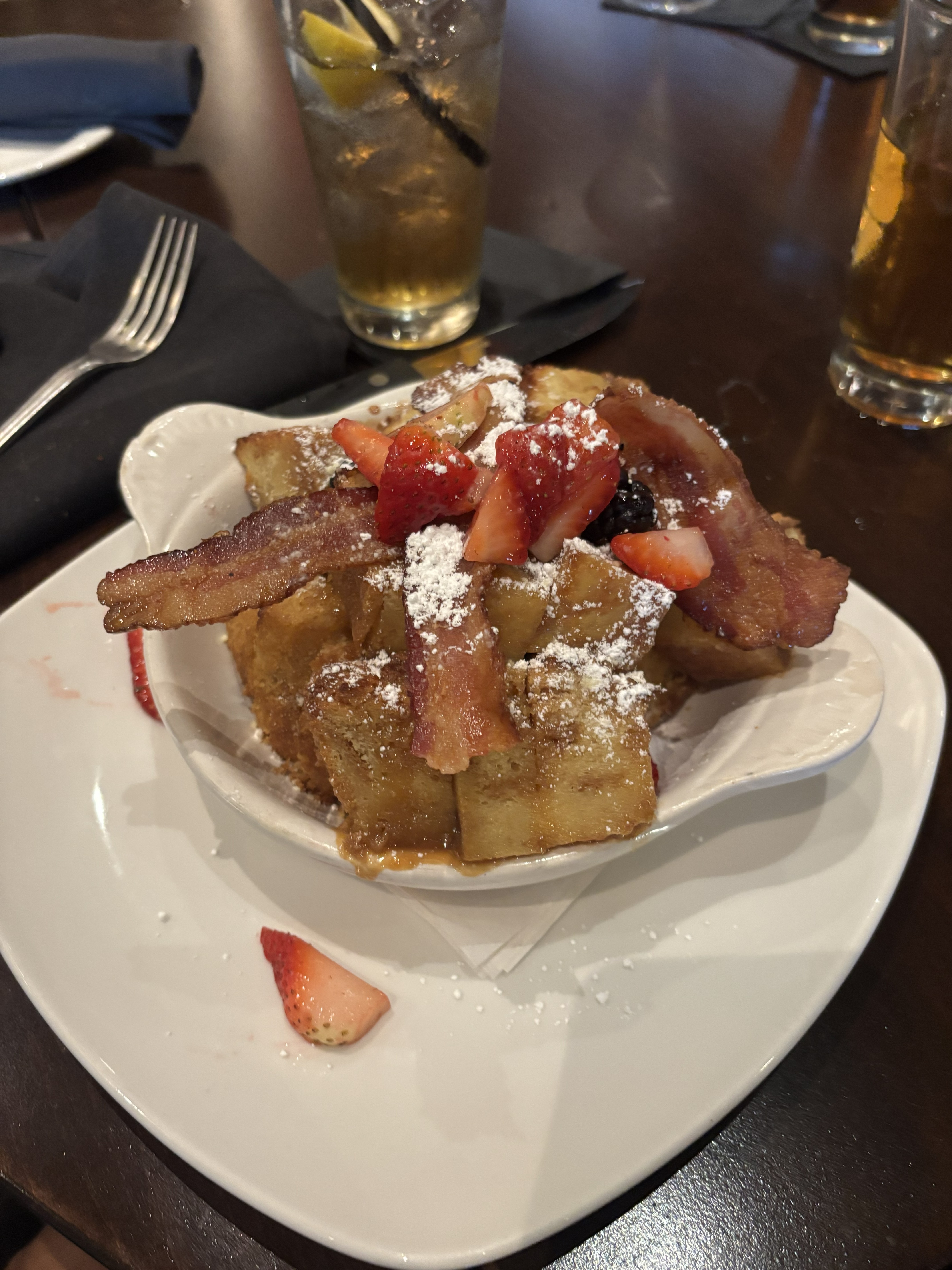 baked french toast brunch plate