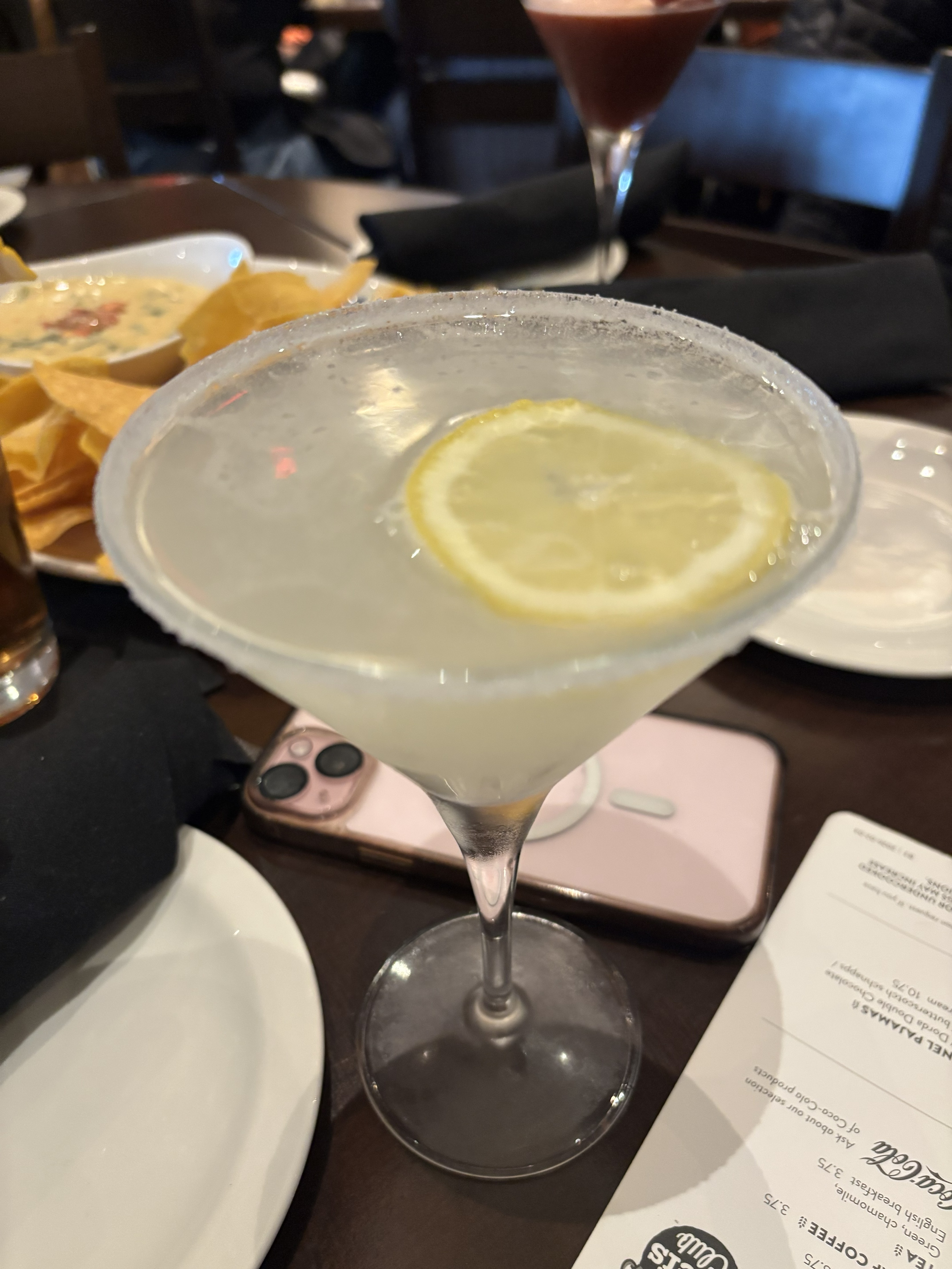 lemon drop cocktail at Firebirds